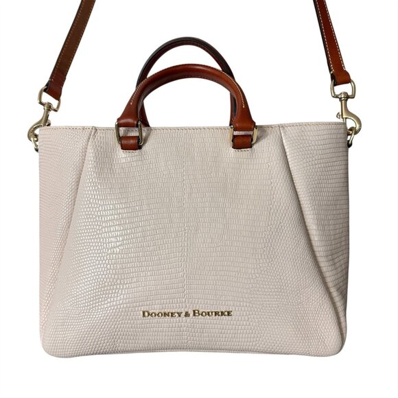 Dooney & Bourke Bag Purse Tote & DB Bone Blush Lizard Top Handle Crossbody - Picture 2 of 13